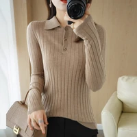 polo collar autumn and winter sweater pullover women 2021 women cashmere sweater pullover women fashion sweater pullover 2134