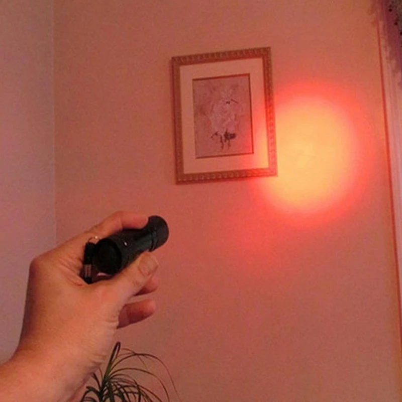 

1 Pc Aluminum Alloy Without Battery Red Flashlight To Prevent Eyesight Going Out At Night Camping And Hiking Gadget