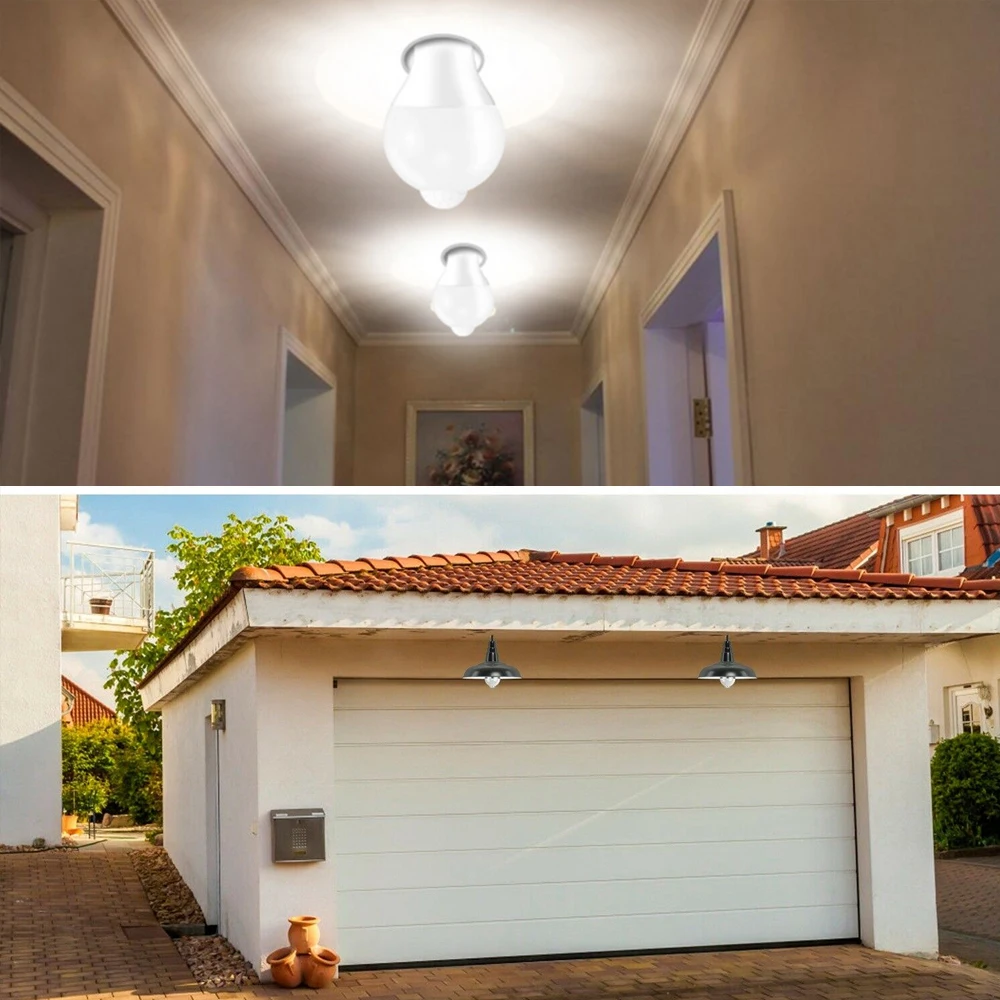 5 Вт 9 E27 Светодиодный светильник с датчиком движения Индукционная лампа 6500 K