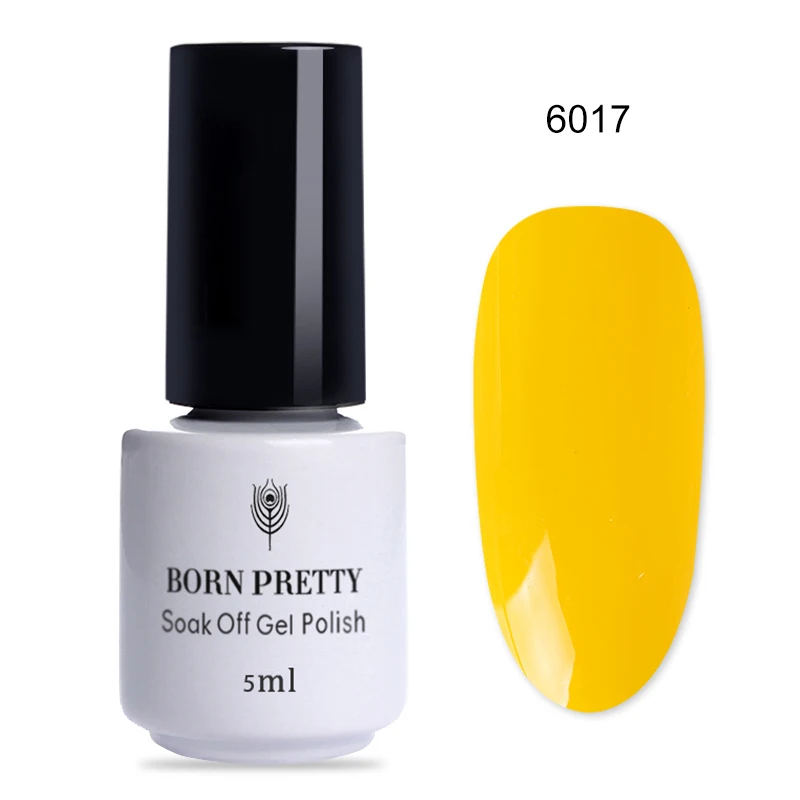 6017 BORN PRETTY чистый цветной гель для ногтей, лак для ногтей, цветной лак для ногтей, отмачиваемый УФ светодиодный Гель-лак, базовое верхнее покрытие, 6 мл для маникюра своими руками - Цвет: 6017