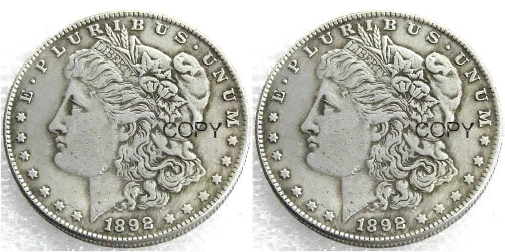 Монеты США 1892/1892 два лица UNC/старый цвет Morgan копия доллара монеты