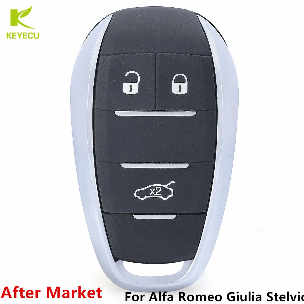 Запасной БЕСКЛЮЧЕВОЙ дистанционный смарт-ключ KEYECU 433 МГц 4A чип для Alfa Romeo Giulia Stelvio