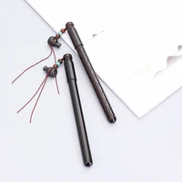 jnmzaum solid wood black color roller pen classical design ebony material gift gel pens office business promotional laser logo