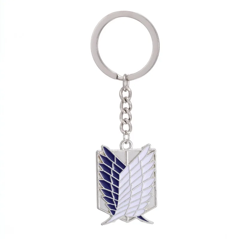 

2021 NEW Attack on Titan Anime Keychain Wings of Liberty Key Chain Rings Motorcycle Car Keys Keychain