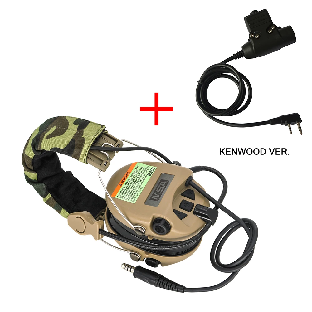 Tactical Airsoft Sordin Headset Hunting Shooting Headphone Military Pickup Noise Reduction Hear protection Earmuff+U94 2 Pin ptt