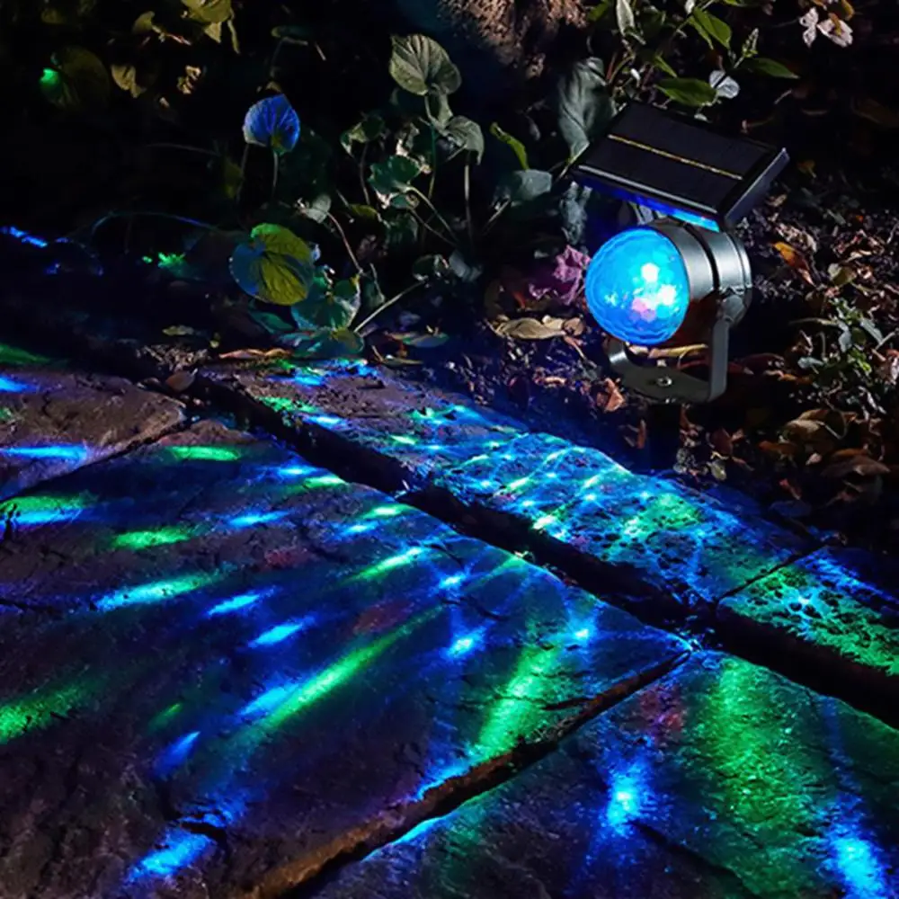 Вращающийся Хрустальный волшебный шар RGB на солнечной батарее диско-светильник