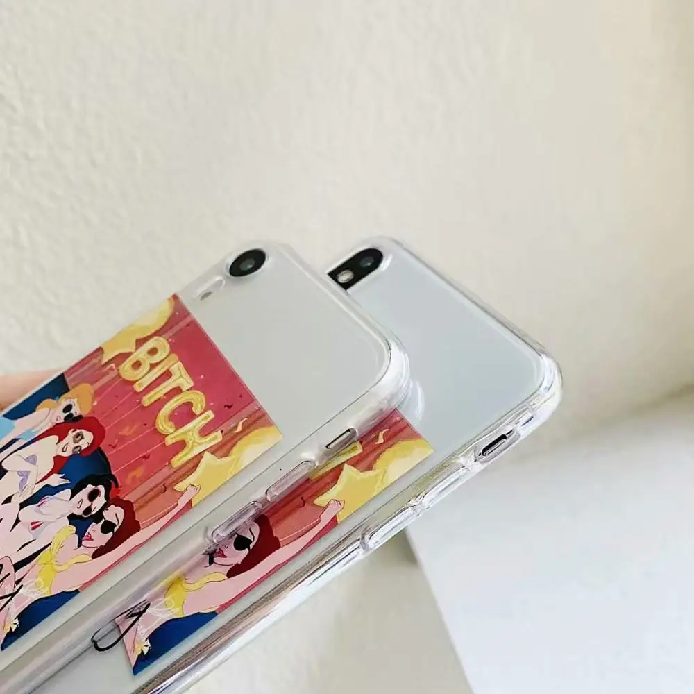 Милый прозрачный чехол для телефона из ТПУ с узором девочек iPhone X XS Max XR 7 8 6 6s Plus