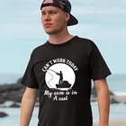 Мужская забавная футболка с надписью Can't Work Today Arm Is In A Cast Fish Man Fishing Fan Lover, уличная одежда, футболки с короткими рукавами, топы 2020
