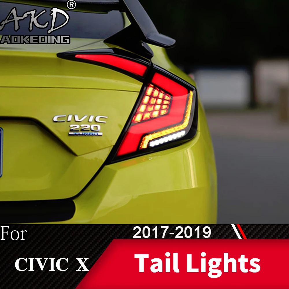 

Задняя фара для автомобиля Civic G 10X2017-2019 светодиодный задние фары, противотуманные фары, дневные ходовые огни, DRL, тюнинг, Civic, автомобильные ак...