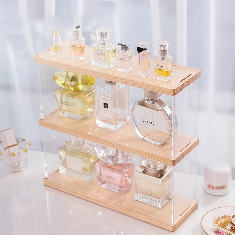 

Acrylic Cosmetic Perfume Display Stand Dustproof Makeup Organizer Clear Nail Polish Holder Skincare Cabinet Lipstick Storage Box