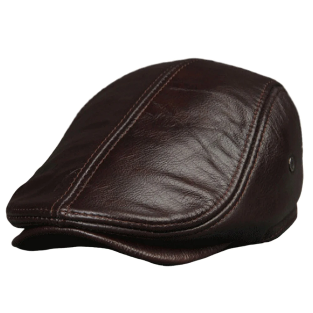 

Hot Winter Autumn Hat Outdoor Men Faux Leather Beret Hunting Cap Ear Muff Protector