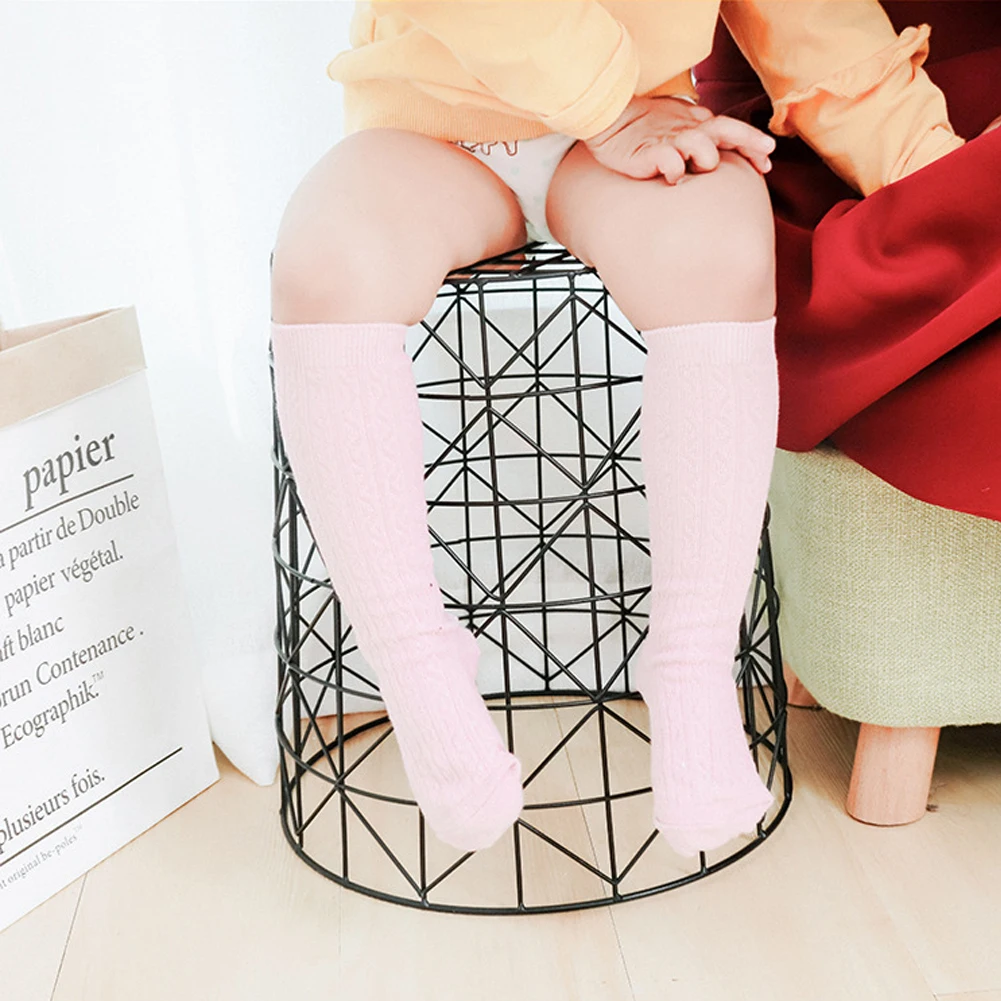 Детские носки для маленьких девочек Мягкие хлопковые до колена Дышащие малышей