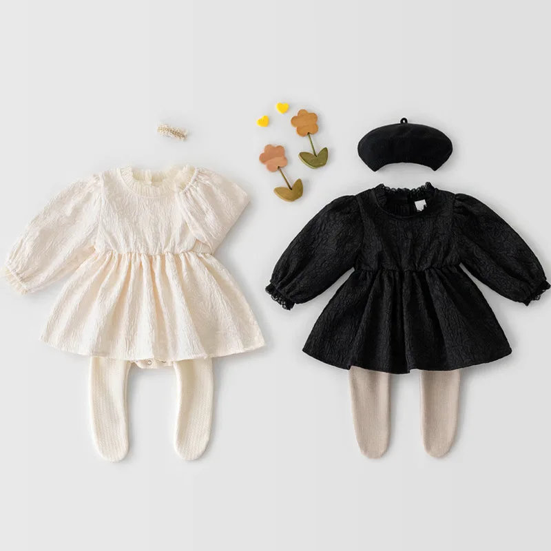 

2022 New Spring Baby Rompers Long Sleeve Baby Outfit Jumpers Stripe Baby Bodysuits Dresses