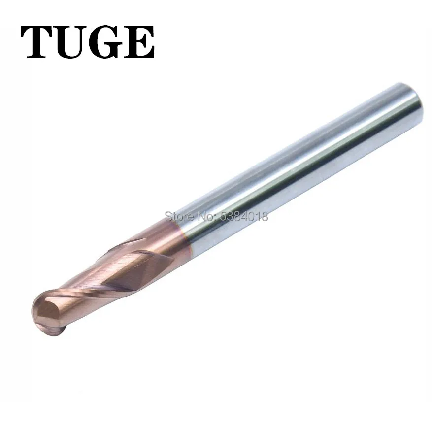 TuGe HRC55 2 каннелюра с карбидная Вольфрамовая сталь Концевая фреза из твердого