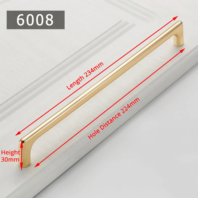 Handle-6008-224BG KAK цинковый сплав жемчужина золотая для шкафа ручки кухни дверные ручки дверь для ящика шкафа Ручка шкафа ручки для мебельного Оборудования - Цвет: Handle-6008-224BG