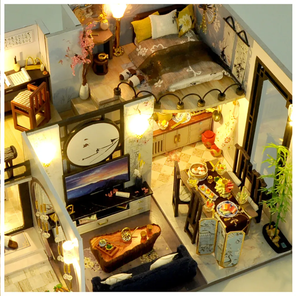 

Diy Miniature Dollhouse Kit House With Furniture Sets Valentines Birthday Gifts Kids Adult Miniature Dollhouse Wooden Kits Toy