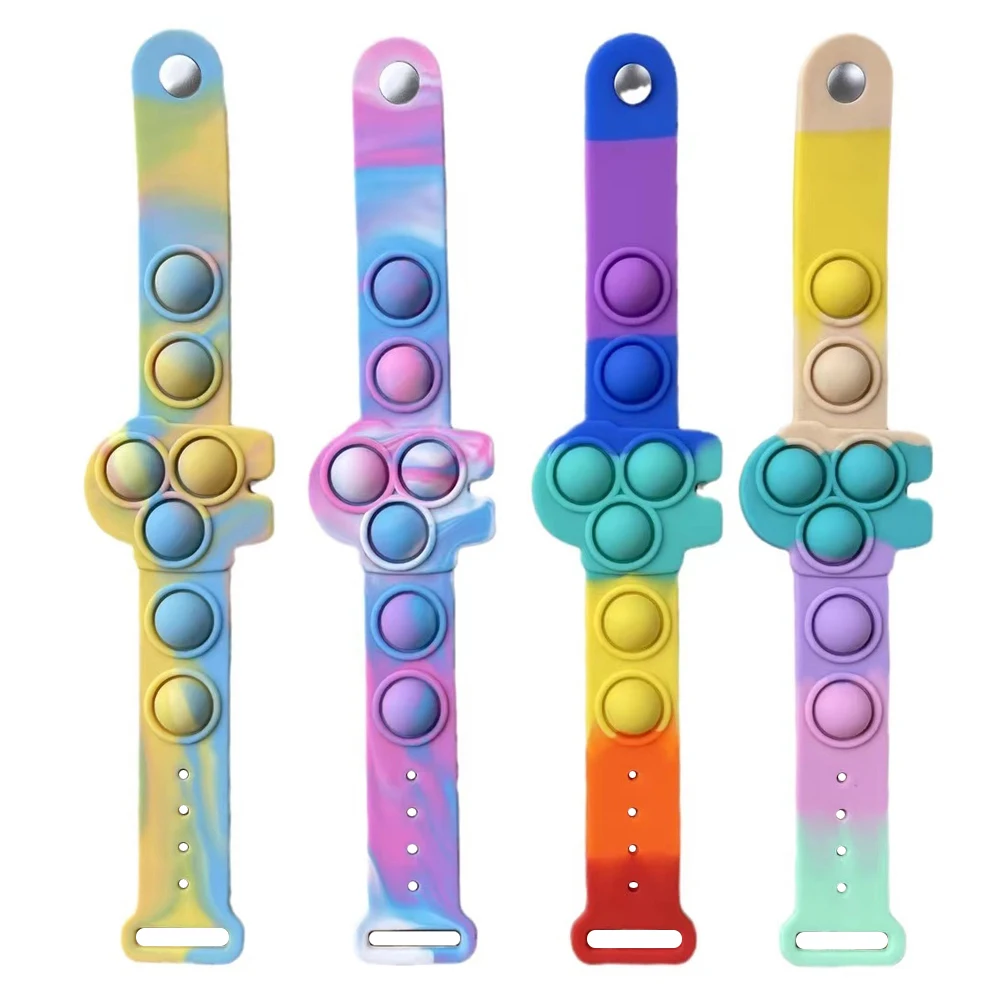 

Color Silicone Bubble Bracelet Children's Fingertip Bubble Music Decompression Toy Adult Fidget Decompression Toy