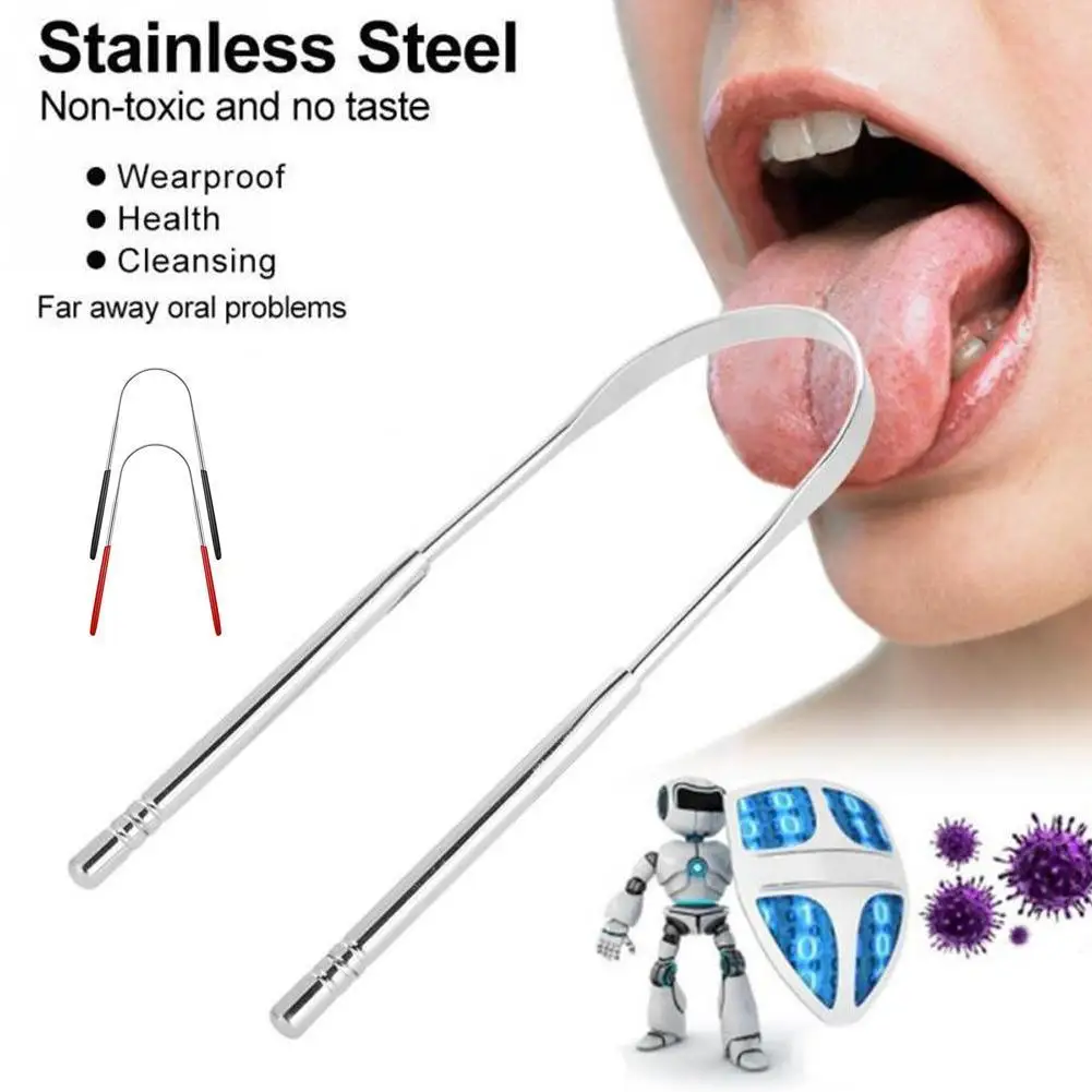 

2021 Stainless Steel Tongue Scraper Brush Cleaning Fresh Breath Hygiene Keep Improve Scraper Oral Care Oral Tongue Tools Cl V3G6