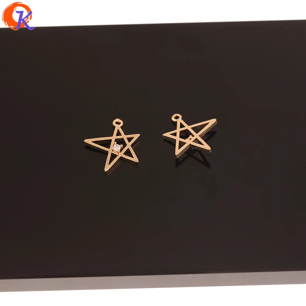 

Cordial Design 50Pcs 15*17MM CZ Charms/Jewelry Accessories/Earrings Connectors/Star Shape/DIY Making/Hand Made/Earring Findings
