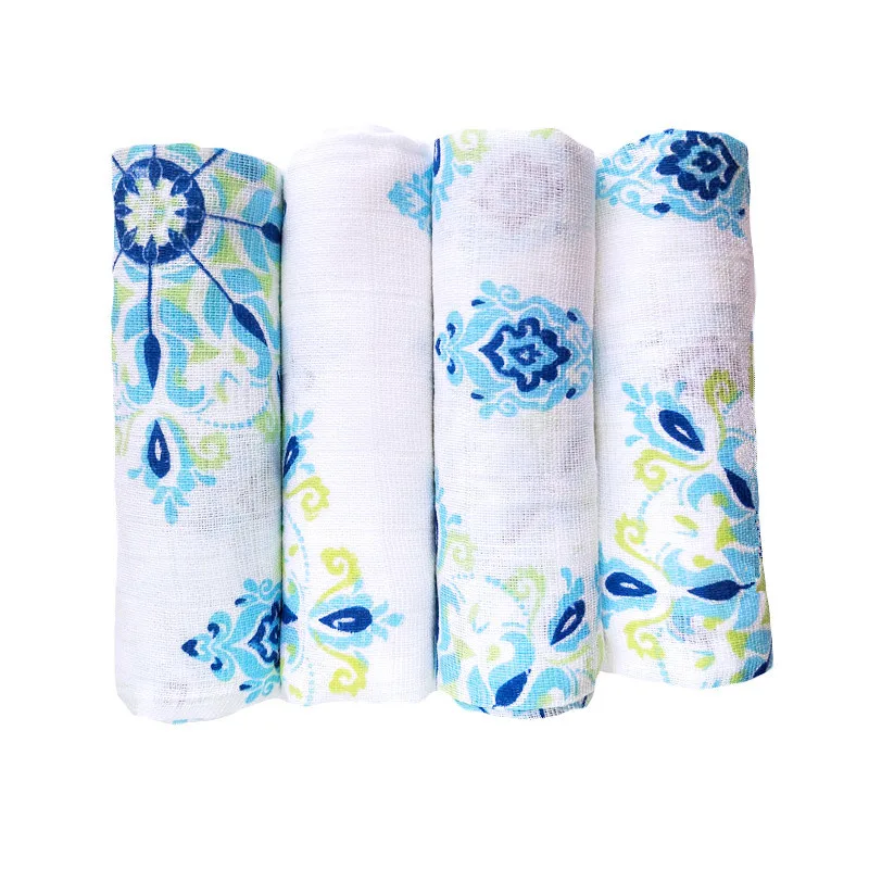 4 Pieces Baby Muslin Cotton Diapers Newborn Reusable Cloth Nappy Gauze Blanket Bath Towel 70*70 cm