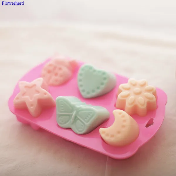 Новый Еда Класс Fondant (сахарная) торт силиконовые формы сердца форма лунной звезды