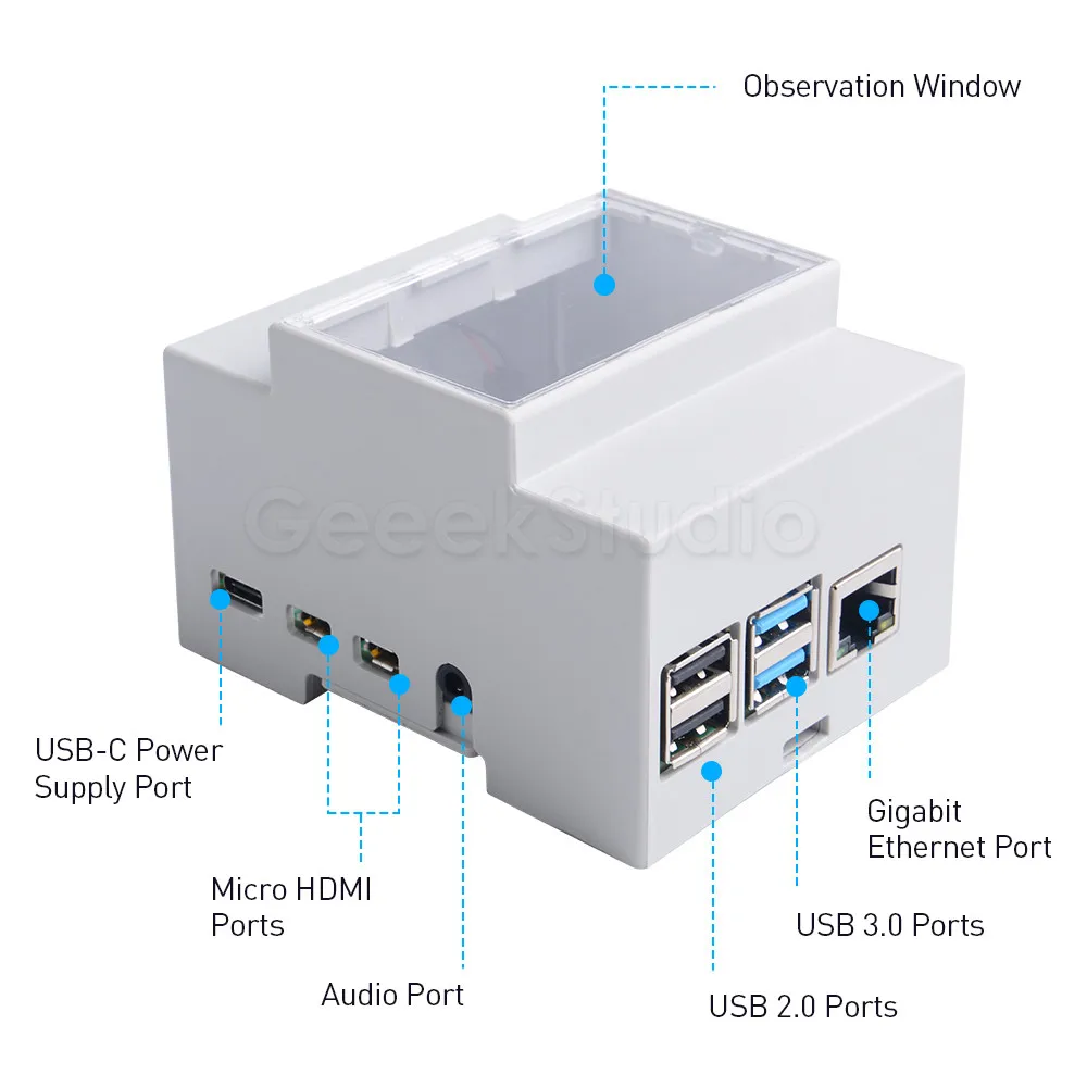 Пластиковый чехол с электрической коробкой ABS для Raspberry Pi 4B / 3 охлаждающим