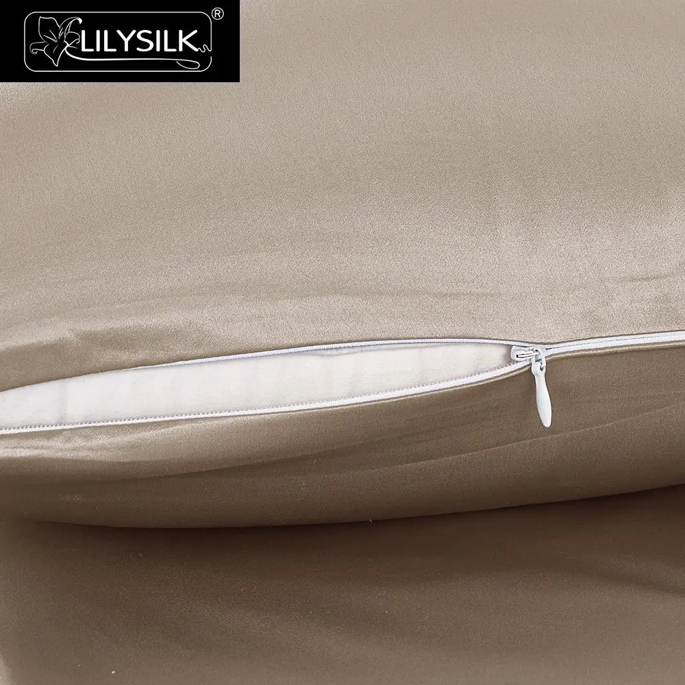 LilySilk 100 шелк наволочка волосы со скрытой молнией 19 Momme Terse роскошный кофе 35x45 см