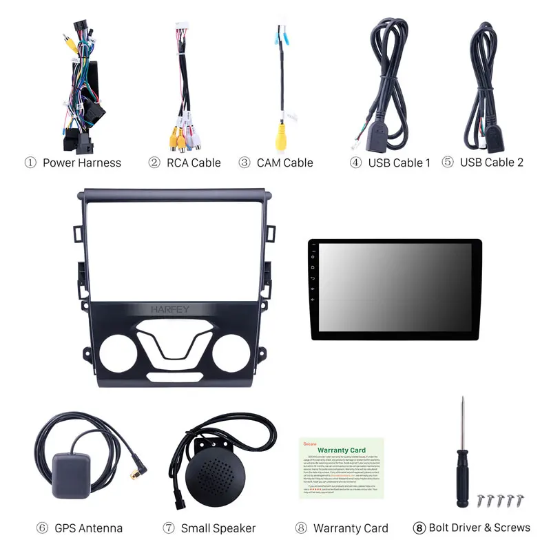 Harfey Android 9 1 дюймов Все в одном для Ford Mondeo 2012 2014 Aftermarket GPS навигация автомобильная