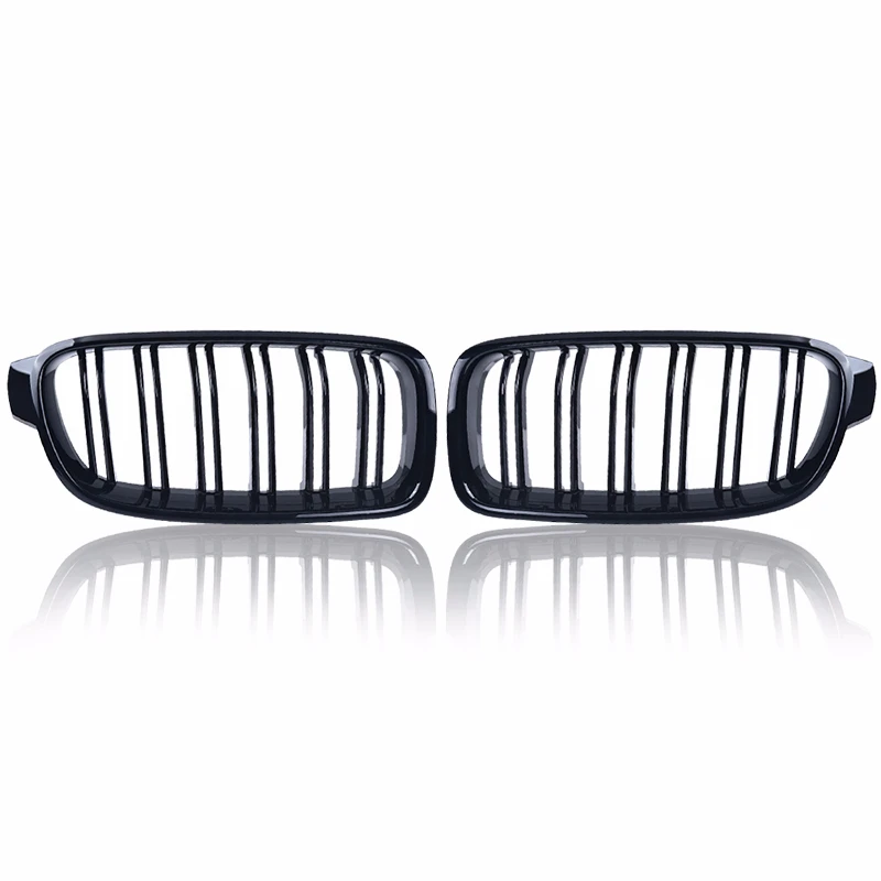Передняя Спортивная решетка для автомобиля SPEEDWOW глянцевая черная двойная
