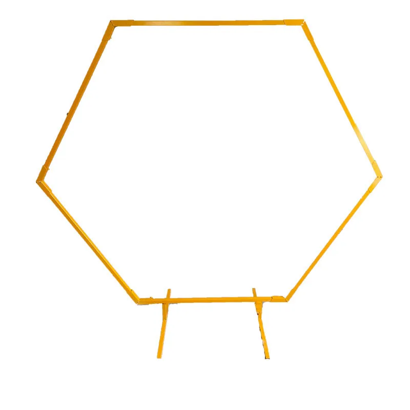 Arco de hierro Hexagonal, decoraci&oacute;n de fondo forjado, marco de escenario de boda, suministros de ba&ntilde;o para beb&eacute;, accesorios de boda, marco de flores-3