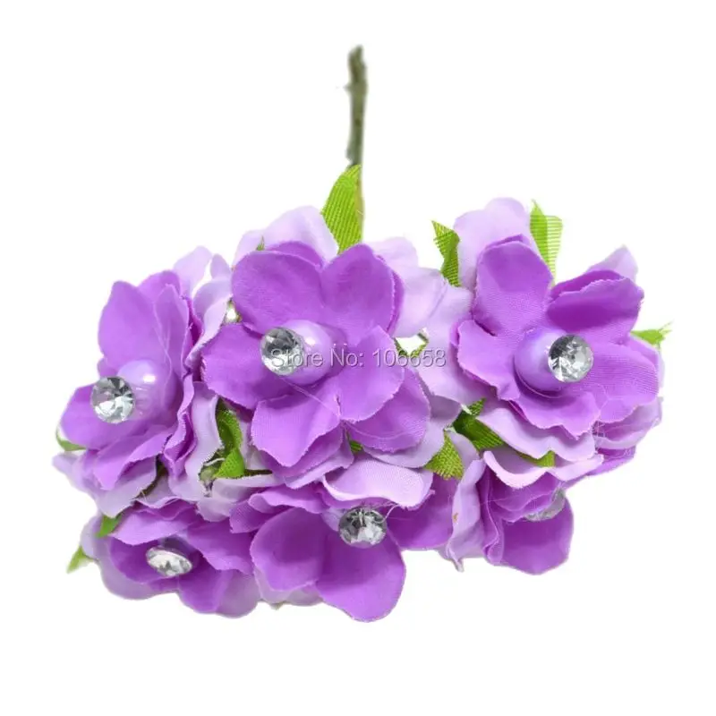 12 шт. букет цветов с тычинками и бриллиантами для украшения|flower stamen|artificial fabric