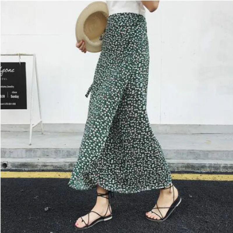 Женская пляжная юбка в стиле бохо Повседневная Длинная облегающая с цветочным