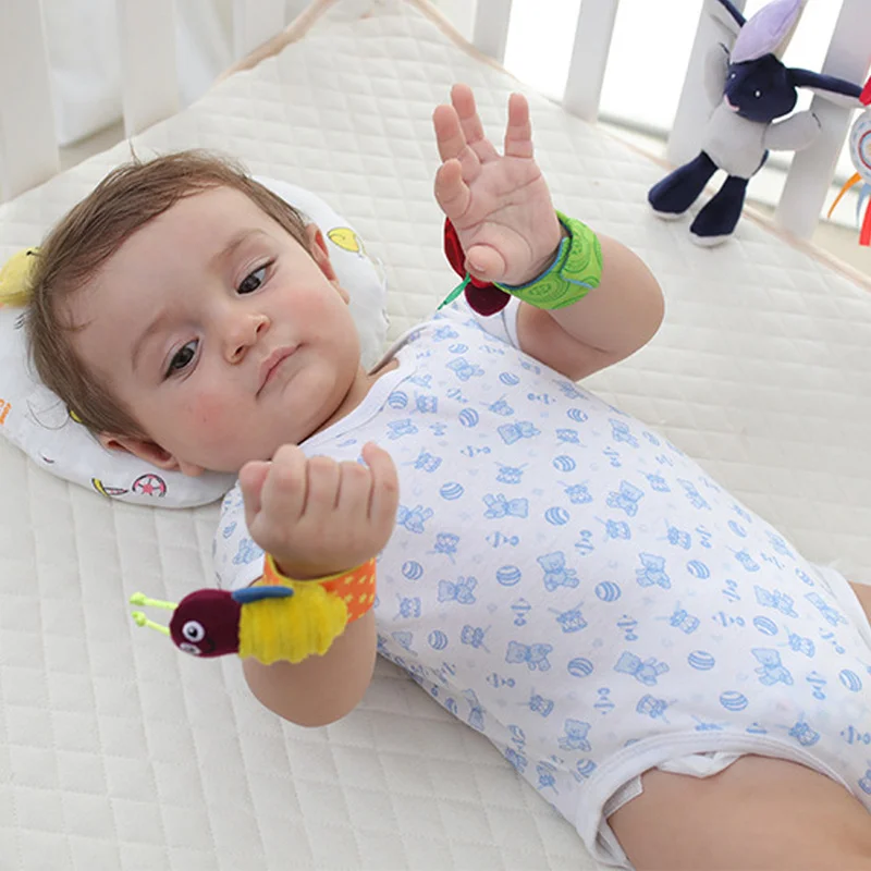 Новинка 2 шт. детские носки на запястье игрушки браслет погремушки для ног