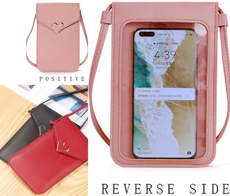 Прозрачная простая сумка для мобильного телефона с сенсорным экраном женская