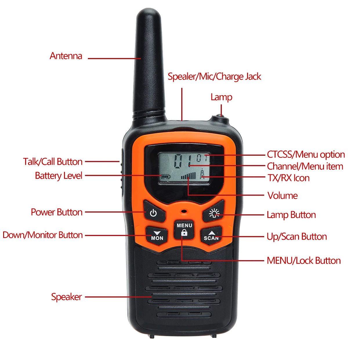 Портативная рация ABBREE T5 PMR FRS дальнего действия для двусторонней радиосвязи охоты