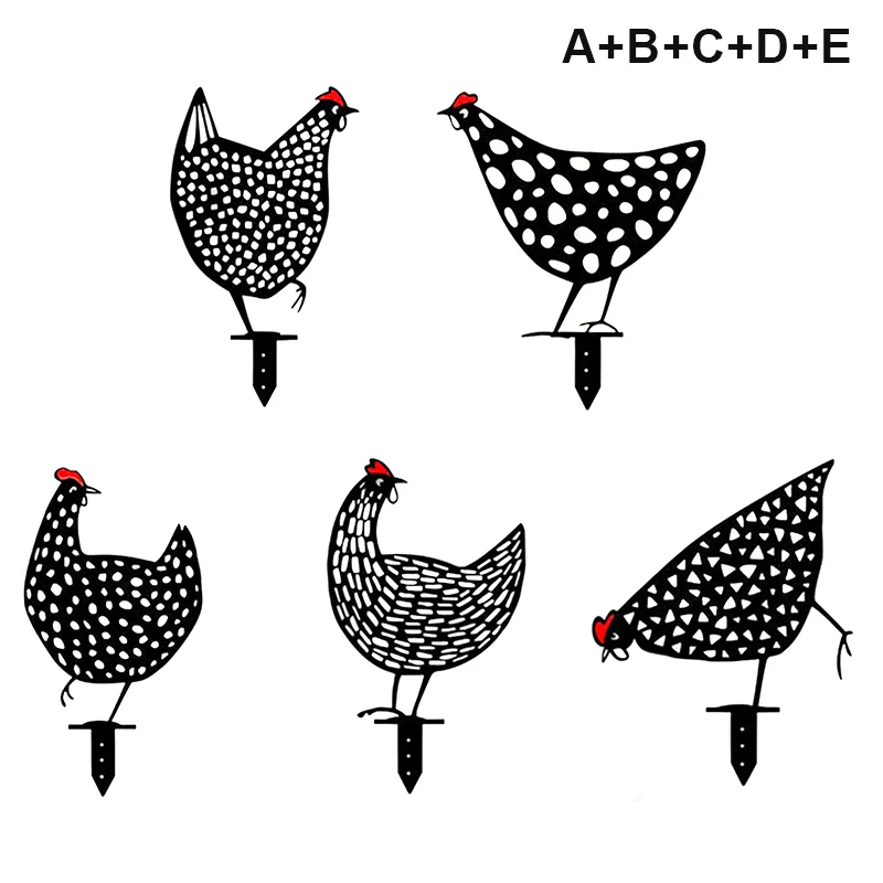 

High Chicken Yard Art Garden Lawn Floor Decoration Ornament Hollow Out Animal Shape Decor LG66