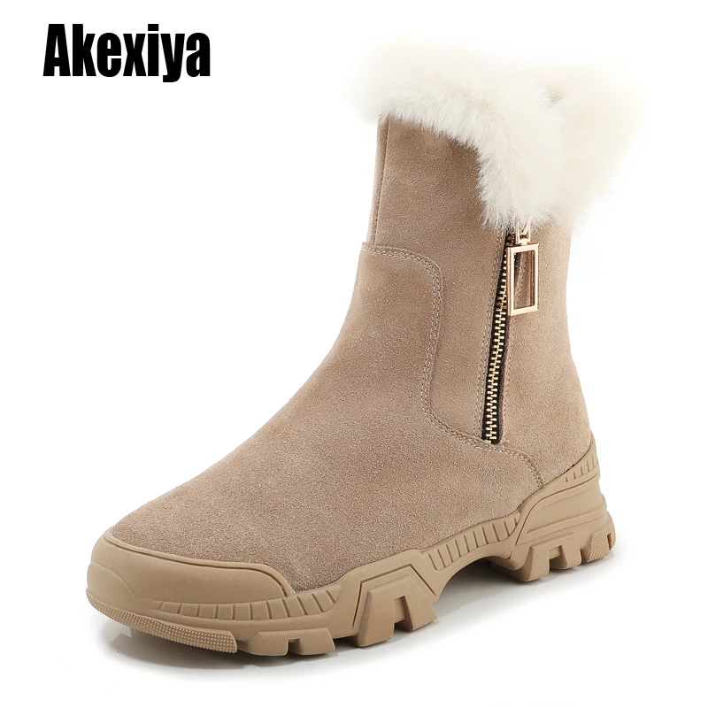 Высококачественные женские шерстяные классические зимние ботинки Зимние из