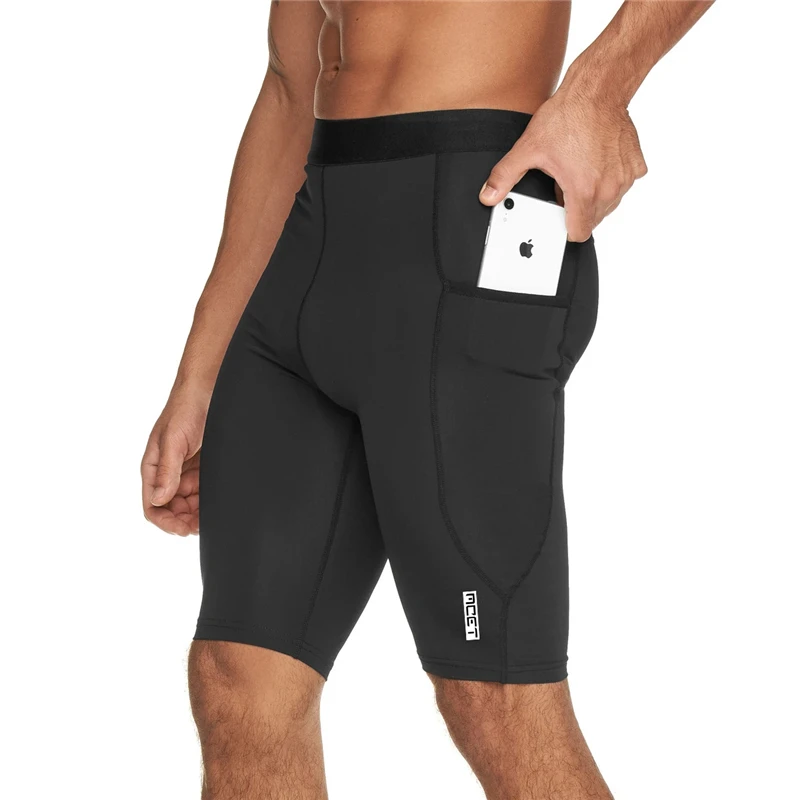 

Summer men fitness quick-drying breathable shorts gym exercise fitness soft Bodybuilding pants built-in pocket training pants