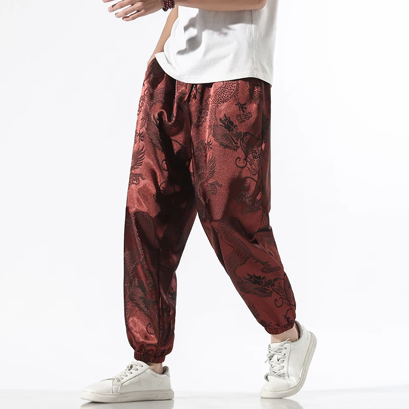

Streetwear Casual Dragon Print Mens Pants 2021 Summer Men Joggers Sweatpants Plus Size Male Trouser Pantalon Homme Dropshipping
