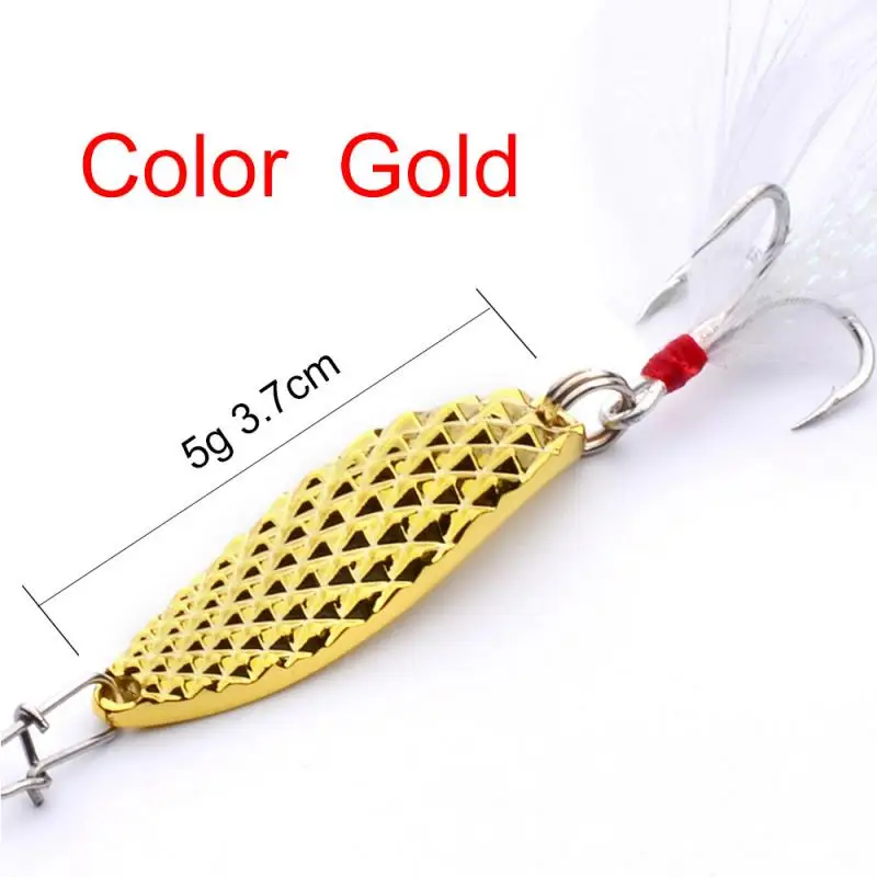 1 pc Fishing Lures Spoon Artificial Metal Hard Bait With Fishhook Silver / Gold VIB sequins Lure | Спорт и развлечения