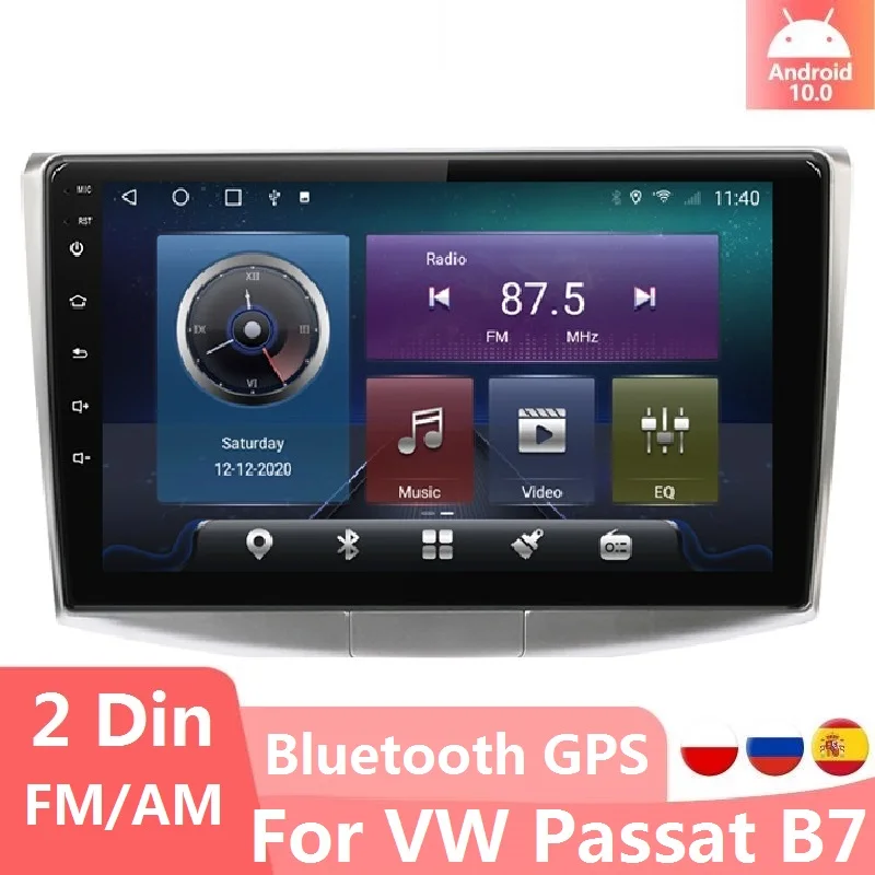 Автомагнитола для VW Passat B7 2Din Android 10 0 стереоприемник Volkswagen мультимедийный плеер GPS