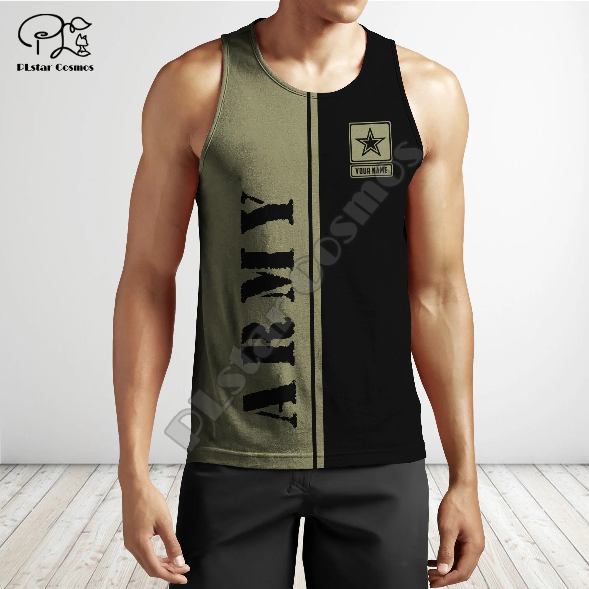 

PLstar Cosmos Army Eagle Marine Military Camo Suit Veteran 3DPrint Unisex Summer Casual Vest Sleeveless TankTop Mens/Womens D1