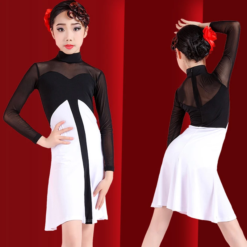 Новое платье для латинских танцев детское соревнований девочек сексуальный