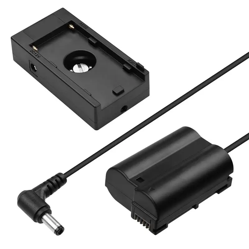 

NP-F970 F750 Battery Plate Holder Adapter with Dual USB Interface EN-EL15/14 Dummy Battery Coupler for Nikon D7000/D3100 Cameras