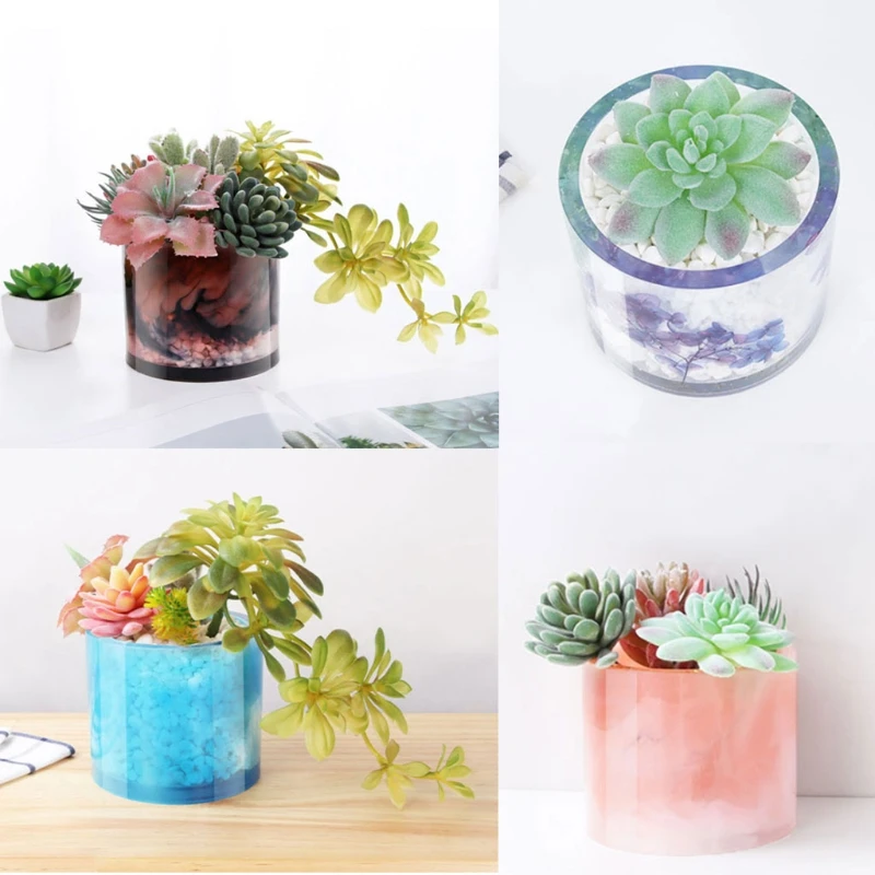 

Pen Holder Epoxy Resin Mold Succulent Plant Pot Silicone Mould DIY Crafts Home Decorations Ornaments Casting Tool M7DD