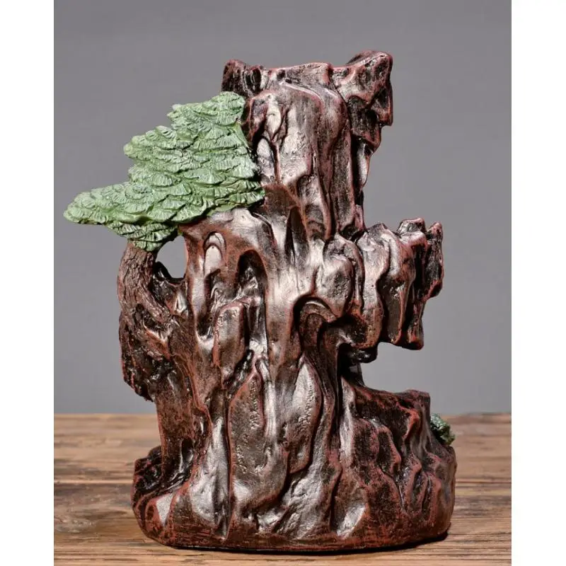 

Backflow Incense Burner Mountain Shape Statue Ceramic Portable Stick Holder Censer Smoke Waterfall Incense Burner Home Decor