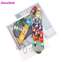ransitute r1969 moon girl cartoon style anime lovers key chain lanyard neck strap for usb badge holder diy hang rope kids gifts