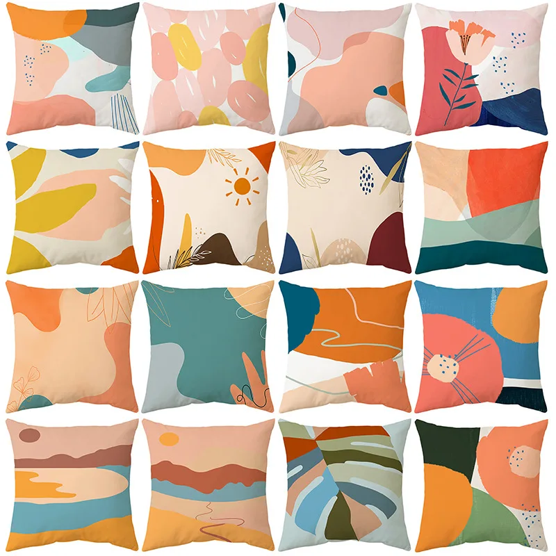 

Ins Nordic Minimalist Abstract Morandi Pillowcase Peach Skin Cushion Cover Office Sofa Pillowcase Peach Skin Cushion Covers