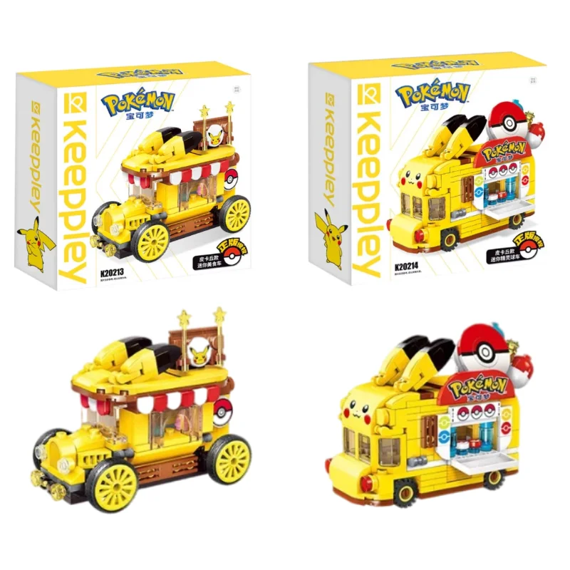 

New Pokemon Blocks Super Cute Pikachu Food Cart Kawaii Interesting Appearance Good Quality Children's Gifts Favorite Toys Anime