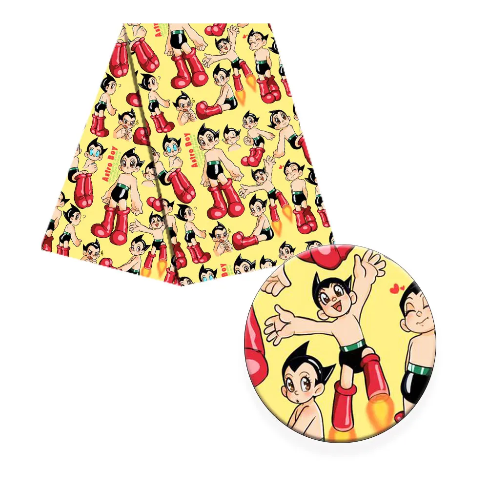 Полиэфирная хлопчатобумажная ткань дизайнерская с принтом для мультяшного